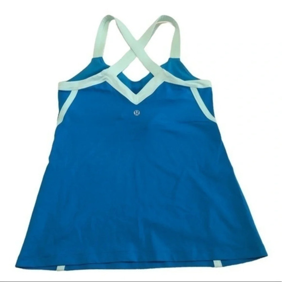 Lululemon Crisscross Back Blue Tank Top Size 6 - Picture 4 of 8